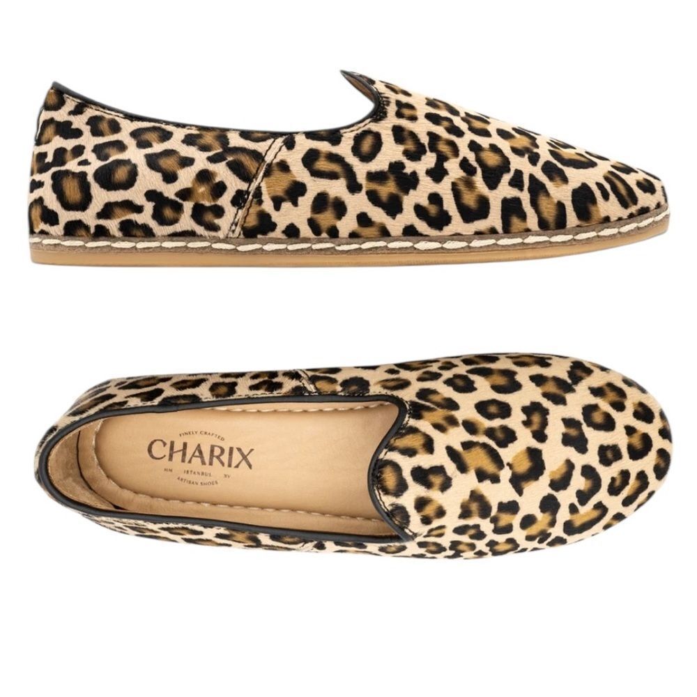 Charix Leopard Slip Ons 38